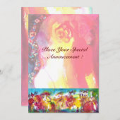 Carte NUIT DU CARNAVAL, Masque Mardi Gras, Danse, Musiqu (Devant / Derrière)