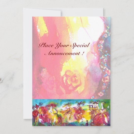 Carte NUIT DU CARNAVAL, Masque Mardi Gras, Danse, Musiqu (Devant)