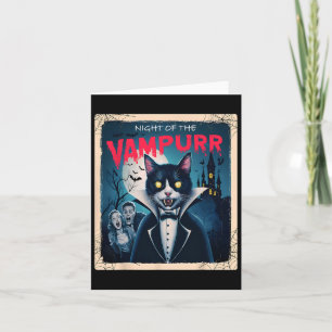 Carte Nuit du Vampurr Drôle de chat noir Humour sombre H