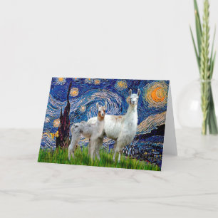 Carte Nuit étoilée avec deux lamas
