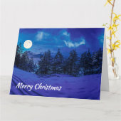 Carte Nuit étoilée avec pleine lune en forêt (Fleur jaune)