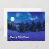 Carte Nuit étoilée avec pleine lune en forêt (Devant / Derrière)