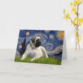 Carte Nuit étoilée - Bullmastiff (couché) (Fleur jaune)