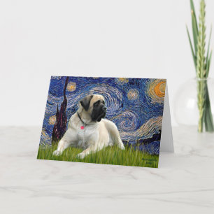 Carte Nuit étoilée - Bullmastiff (couché)