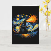 Carte Nuit Étoilée Japonaise Kaiju Drôle Art Hommes Femm (Fleur jaune)