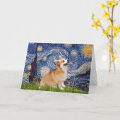 Carte Nuit étoilée - Pembroke Welsh Corgi 7b (Fleur jaune)