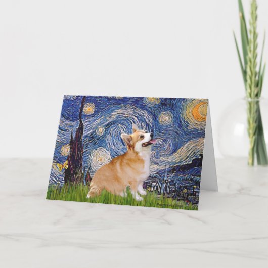 Carte Nuit étoilée - Pembroke Welsh Corgi 7b (Devant)