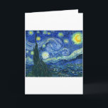Carte Nuit étoilée ~ Van Gogh<br><div class="desc">Le tableau le plus célèbre de Vincent Van Gogh. Un chef-d'oeuvre moderne avec un paysage nocturne bleu foncé décoré de tourbillons de couleurs vives d'étoiles jaunes, blanches et oranges scintillantes. Titre néerlandais original : De sterrennacht. Ce tableau à huile offre une vue sur la fenêtre du sanitarium de Van Gogh...</div>
