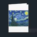 Carte Nuit étoilée ~ Van Gogh<br><div class="desc">Le tableau le plus célèbre de Vincent Van Gogh. Un chef-d'oeuvre moderne avec un paysage nocturne bleu foncé décoré de tourbillons de couleurs vives d'étoiles jaunes, blanches et oranges scintillantes. Titre néerlandais original : De sterrennacht. Ce tableau à huile offre une vue sur la fenêtre du sanitarium de Van Gogh...</div>