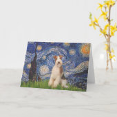 Carte Nuit étoilée - Wire Fox Terrier 3 (Fleur jaune)