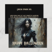 Carte Nuit gothique d'Halloween de mystère (Devant / Derrière)