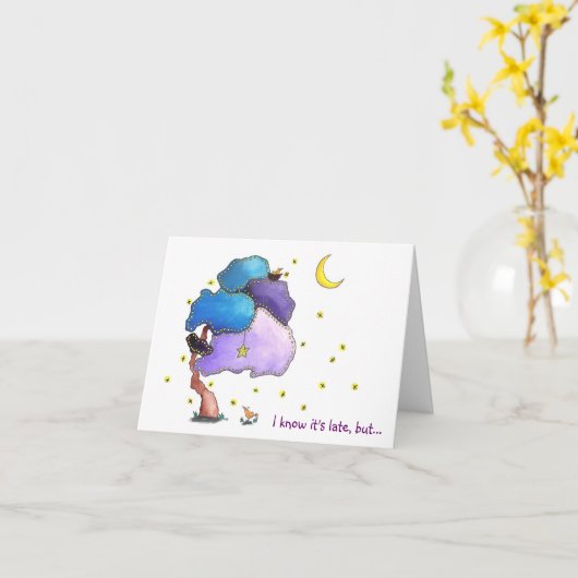 Carte Nuit Lumière, Anniversaire Atteint (Fleur jaune)