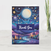 Carte Nuit lunaire Big Moon Paysage Merci (Devant)