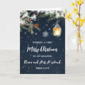 Carte Nuit neigeuse et Noël de son mari (Fleur jaune)