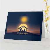 Carte Nuit Sainte Naissance de Noël (Fleur jaune)