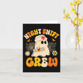 Carte Nuit Shift Crew Ghost Halloween Nurse Funny (Fleur jaune)