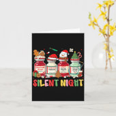 Carte Nuit Silencieuse Drôle de Nuit de Noël Design Manc (Fleur jaune)