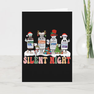 Carte Nuit silencieuse Joyeux Noël Infirmière Pilules Ph