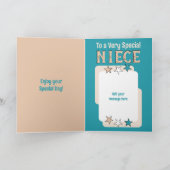 Carte Nuit spéciale turquoise pêche photo anniversaire (Intérieur)