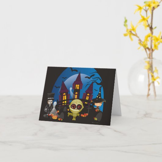 Carte Nuits de Halloween de hantise (Fleur jaune)