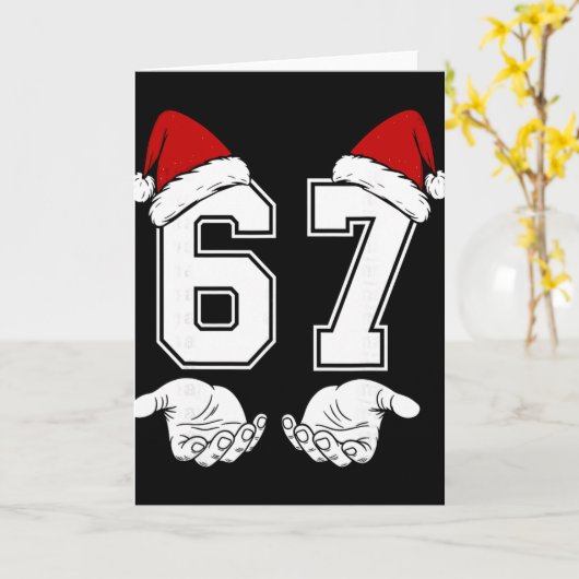 Carte Number 67 Matching Six Seven 6 7 Meme 6 7 Christma (Fleur jaune)