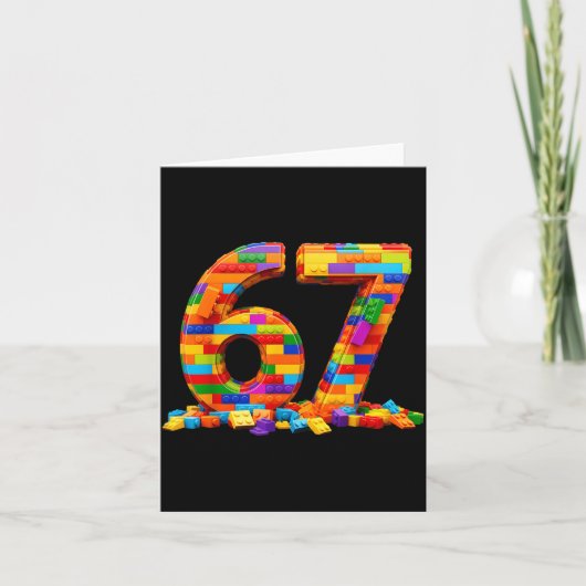 Carte Number 67 Meme Six Seven 6 7 Building Blocks Gen A (Devant)