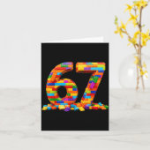 Carte Number 67 Meme Six Seven 6 7 Building Blocks Gen A (Fleur jaune)