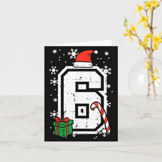 Carte Number 6 Christmas 6 7 Xmas Matching 67 Meme Men W (Fleur jaune)