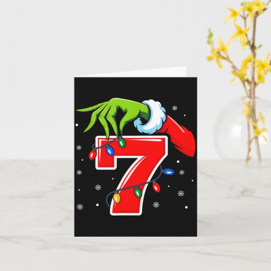 Carte Number 7 Matching 67 Meme Christmas Elf Hand Boys (Fleur jaune)