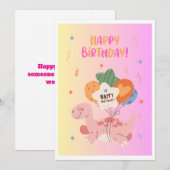 Carte numérique d'anniversaire rose délicieuse (Devant / Derrière)