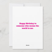 Carte numérique d'anniversaire rose délicieuse (Dos)