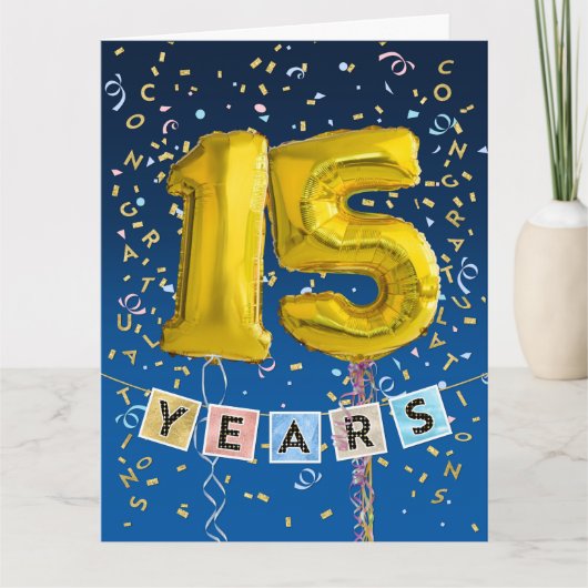 Carte numérique de ballon doré pour le 15e anniver (Devant)