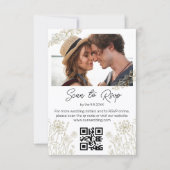 Carte numérique&imprimé botanique code qr photo rsvp (Devant)