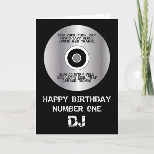 Carte Numéro 1 DJ de joyeux anniversaire (Devant)