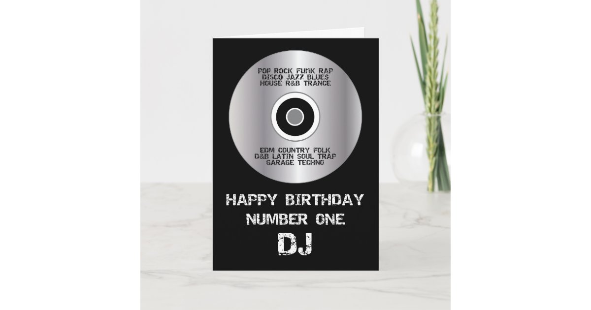 Carte Numero 1 Dj De Joyeux Anniversaire Zazzle Be
