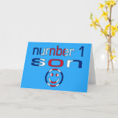 Carte Numéro 1 Fils ( Anniversaire du fils ) (Fleur jaune)