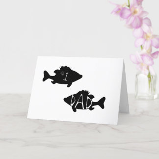 Carte Numéro 1 Papa Poisson Cool Blanc moderne dessin no