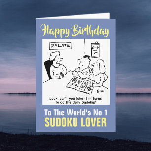 Carte Numéro 1 Sudoku Lover - Joyeux anniversaire