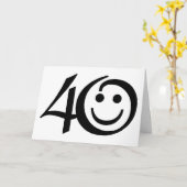 Carte Numéro 40-Avec Joyeux Anniversaire Visage (Fleur jaune)