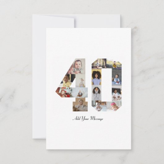 Carte Numéro 40 - Collage photo (Devant)