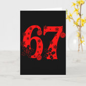 Carte Numéro 6 7 Drôle de dicton de mème 67 Six Sept Chr (Fleur jaune)