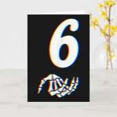 Carte Numéro 6 Main de squelette de Halloween de mème co (Fleur jaune)