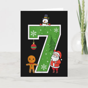 Carte Numéro 7 67 Mème Couple Pyjamas Noël Assortis