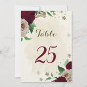 Carte numéro de la table de fleurs de champagne de (Dos)