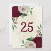 Carte numéro de la table de fleurs de champagne de (Devant)