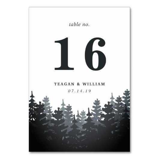 Carte Numéro de la table de forêt d'hiver (Par défaut)