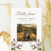 Carte Numéro de la table de Mariage de photos rose