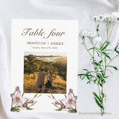 Carte Numéro de la table de Mariage de photos rose