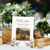 Carte Numéro de la table de Mariage de photos rose