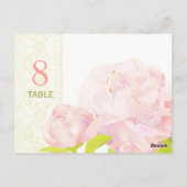 Carte Numéro de la table de Mariage Watercolor Peo (Dos)